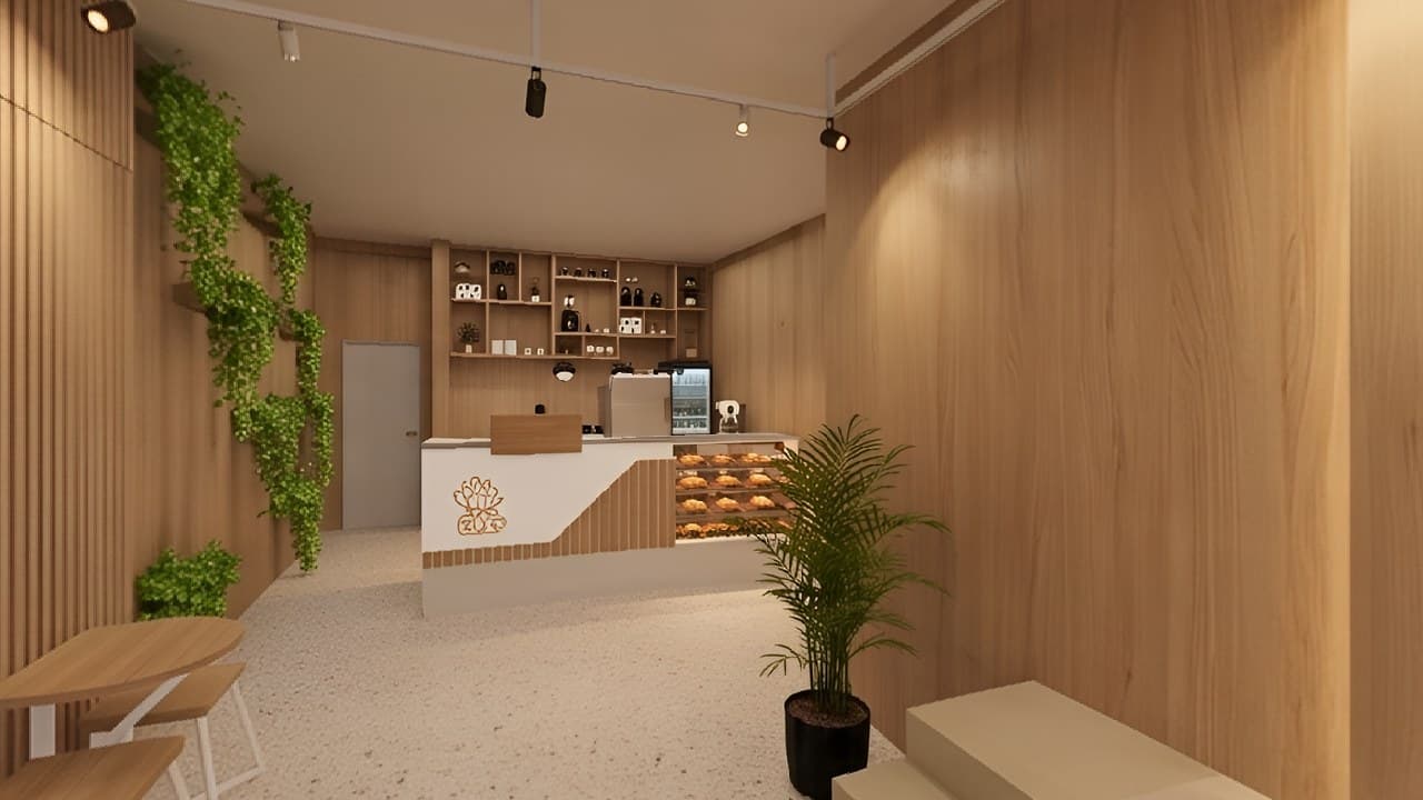 Café nội thất gỗ