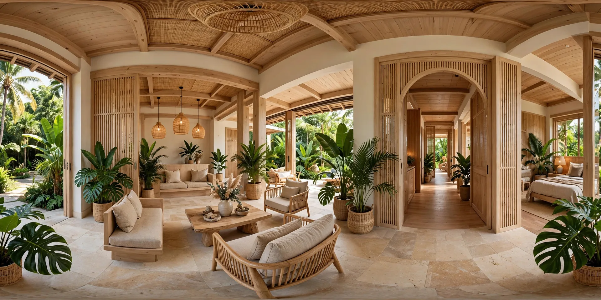 Hotel lobby in an illustrative 360 tour